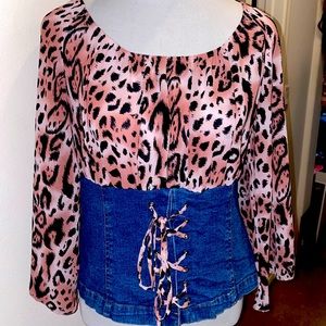 Forenza leopard corset top